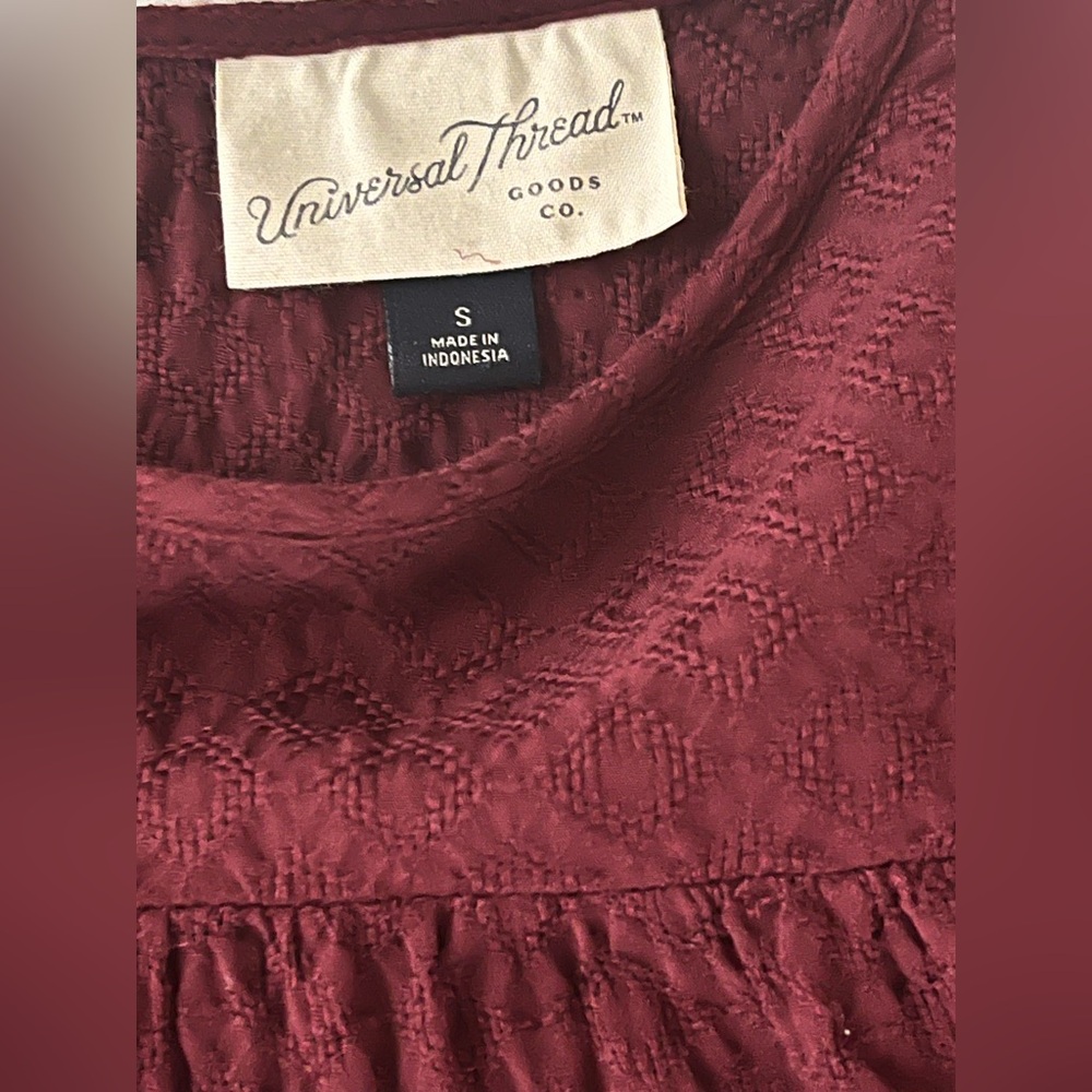 Universal Thread Cranberry Flutter Sleeve Blouse … - image 2